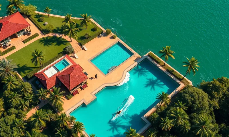Aerial illustration of Boa Vista Village, a private PerfectSwell surf club in Porto Feliz, São Paulo state, Brazil.