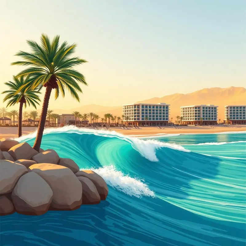 Bahrain Surf Park wave pool in Bilaj Al Jazayer, Bahrain